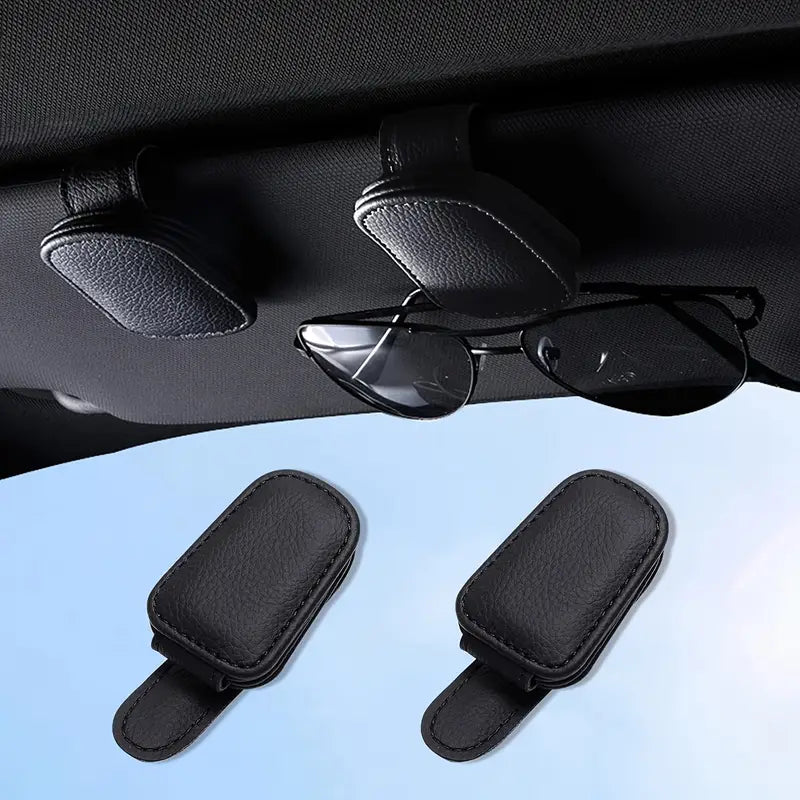 Clip occhiali in pelle