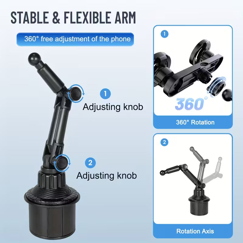 Supporto Magnetico per Cellulare Doppio da Portabicchieri