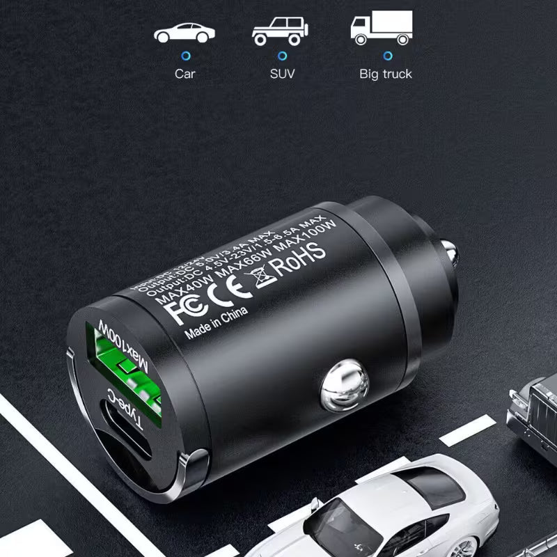 Caricatore Auto 100W Ultra Mini – PD Type-C