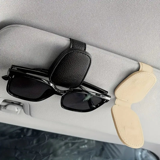 Clip occhiali in pelle
