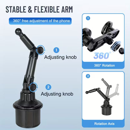 Supporto Magnetico per Cellulare Doppio da Portabicchieri
