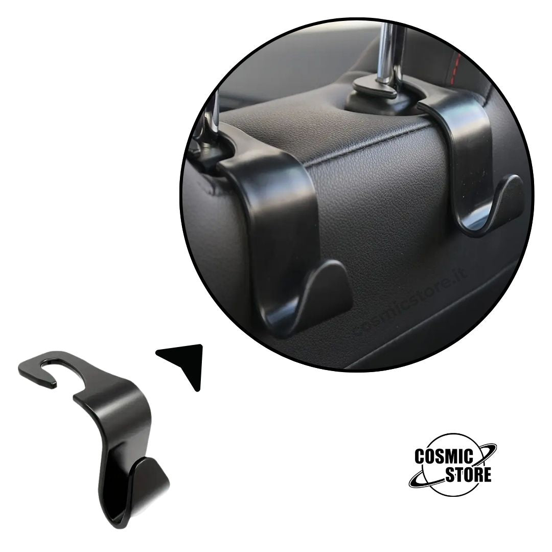 Set 2 Ganci per Poggiatesta Auto