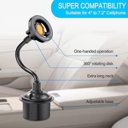 Supporto Magnetico per Cellulare da Portabicchieri