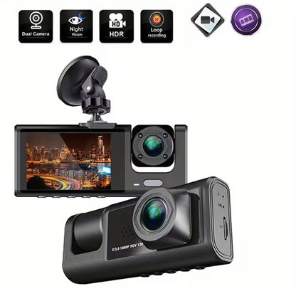 DashCam Pro Dual Vision 1080P con Infrarossi – Doppia Telecamera Integrata