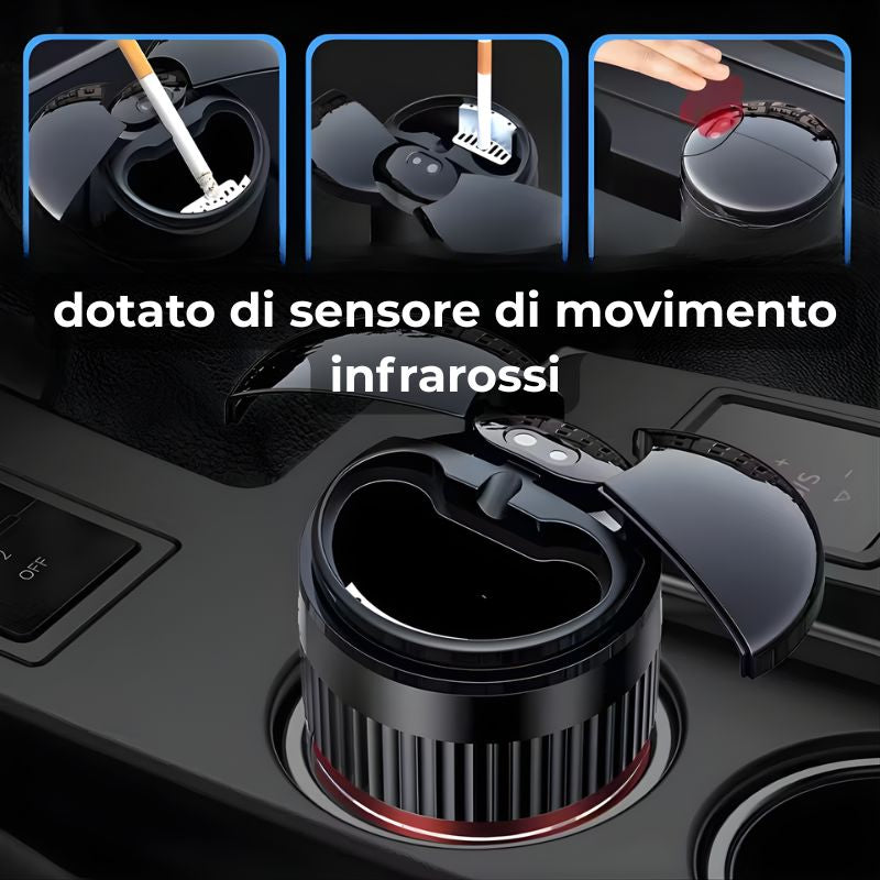 Posacenere con Apertura Automatica e Blocca Odori